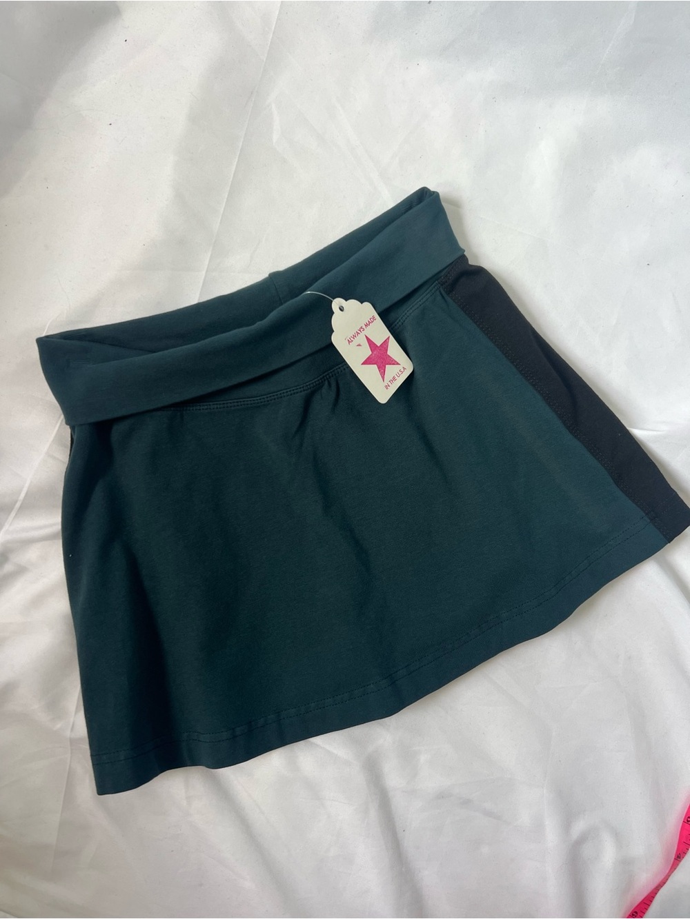 NWT Girls HARD TAIL Teal* Fold-Over 90% Cotton Mini Skirt